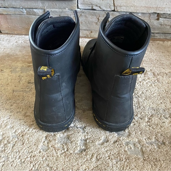 Dr. Marten Sheridan Softwair Nubuck Suede Leather Black Combat Boots High Tops - Picture 4 of 9